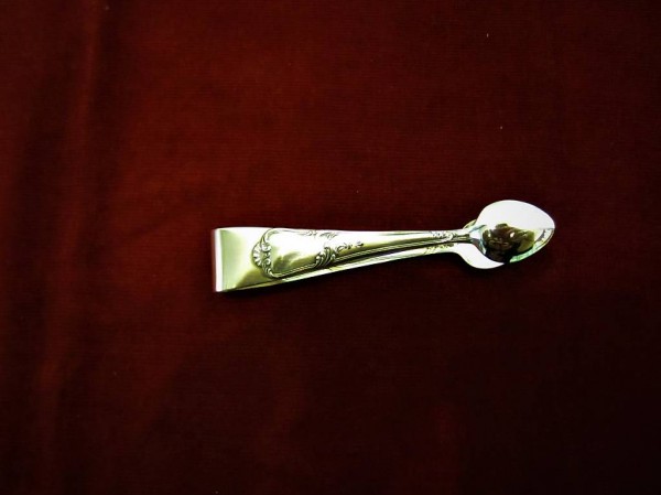  Barock Zuckerzange versilbert Auerhahn