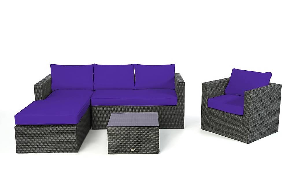 Rattanlounge mixgrau Gartenmöbel