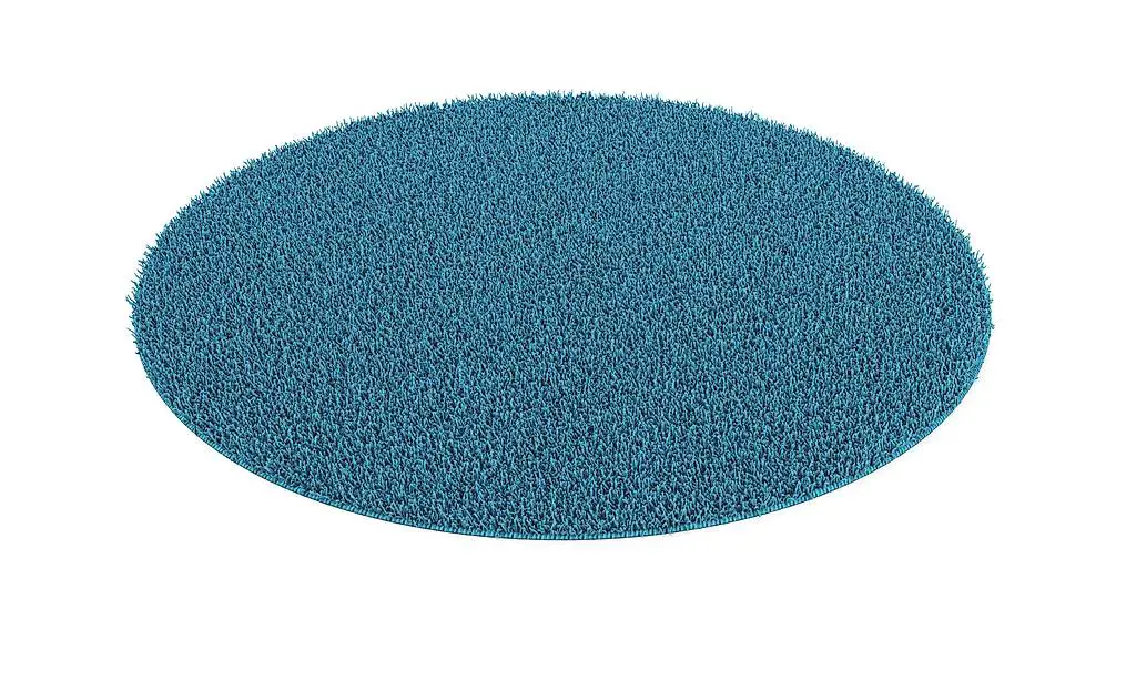  Hochflor Teppich rund 120 cm türkis