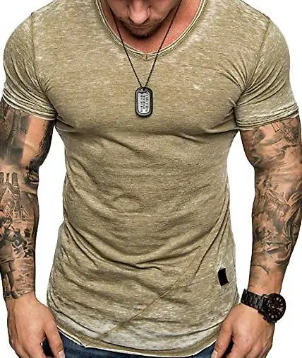 Amaci&Sons Oversize Herren Vintage T-Shirt V-Ausschnitt NEU