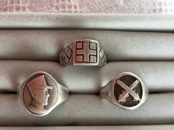 3 alte Schweizer Militär Ringe