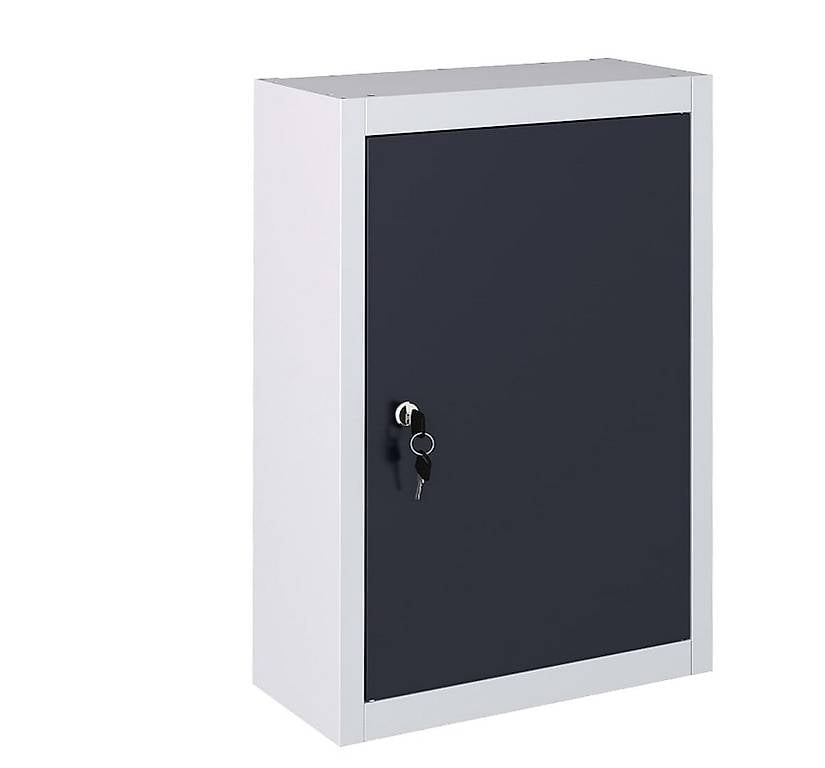 Wand-Werkzeugschrank Industriedesign Metall Grau und Schwarz