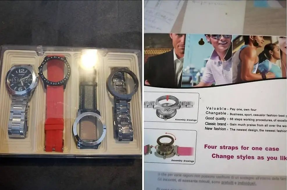 Orologio nuovo con 4 cinturini di ricambio