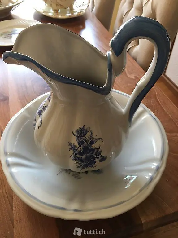 Waschgarnitur blau vintage