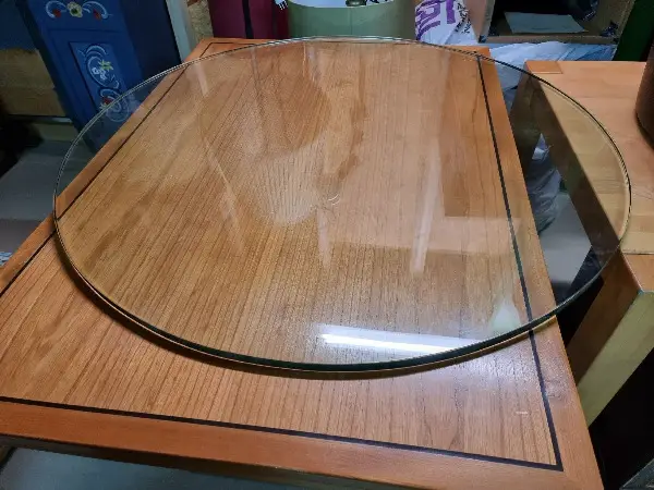 Neuwertige Tischplatte VSG Verbund Sicherheitsglas rund