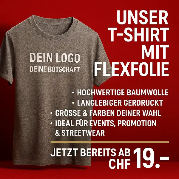 Individuell bedrucktes T-Shirt mit Flexfolie