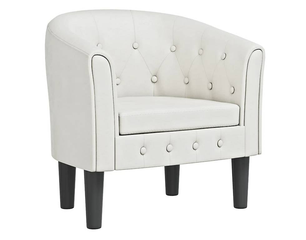 Clubsessel Weiss Kunstleder