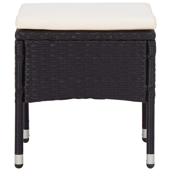  5-tlg. Garten-Essgruppe Schwarz Poly Rattan und Glas