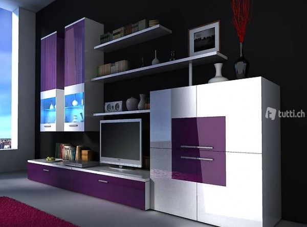  SCHRANK MIT VITRINE & SIDEBOARD DELTA : VARIANTE 3