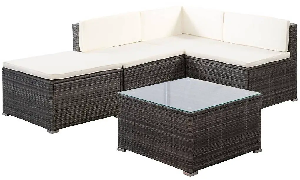 Rattanlounge CAPRI grau