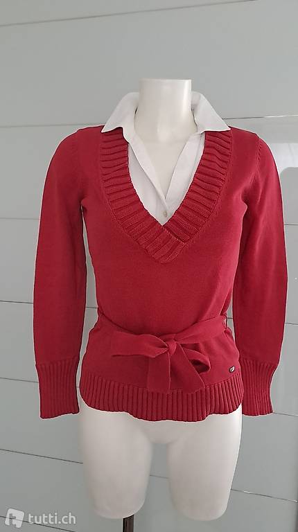 Herbst Pullover ESPRIT, Oberteil - tiefrot, Grösse S/36