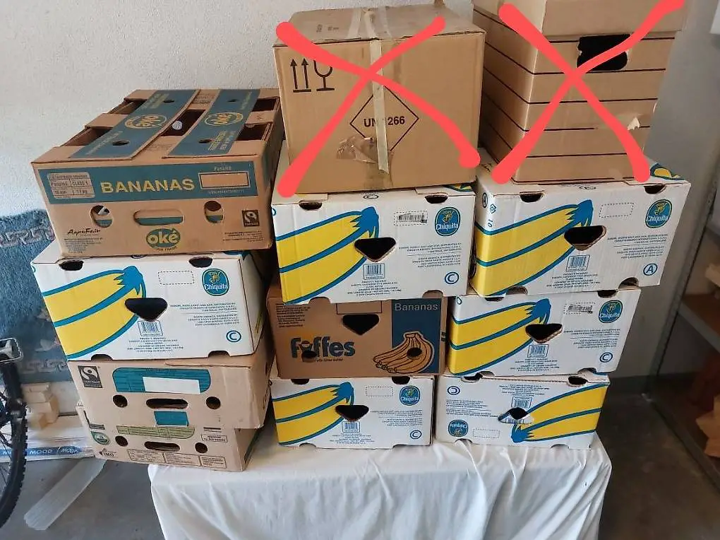 Bananenschachteln für Umzug