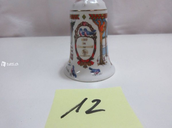 Schöne Hutschenreuther Weihnachtsglocke Porzellan, 2010