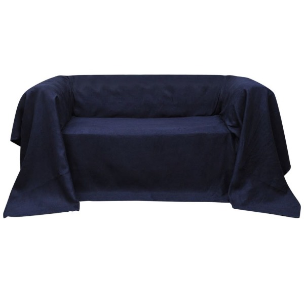  Micro-Suede Sofaüberwurf Tagesdecke Marineblau 140 x 210 c..