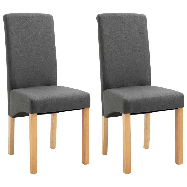  Esszimmerstühle 2 Stk. Grau Stoff