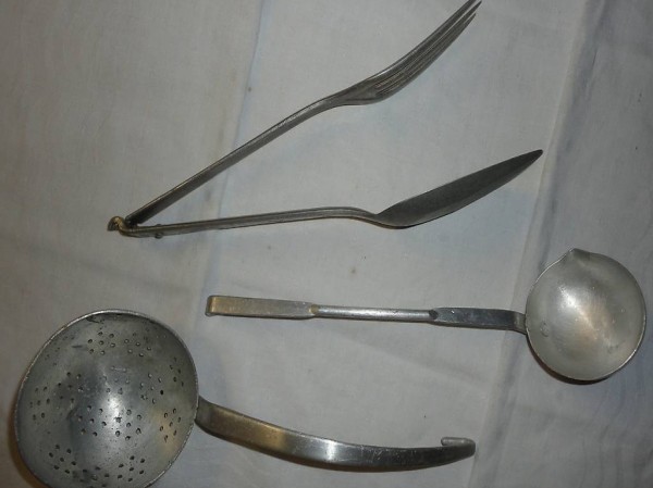  Schöpfkelle, Wasserabtropfer, Löffel-Gabel Zange
