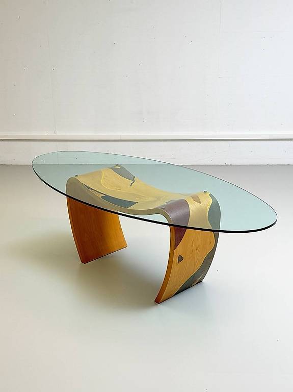 Esstisch oval von Carlo Malnati, 1980er Jahre