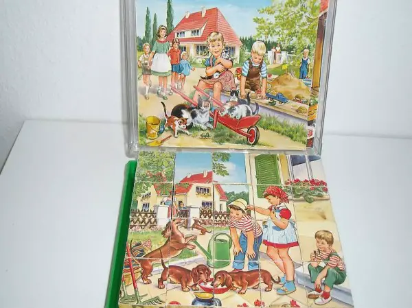 Holzklötzli-Puzzle, sehr alt