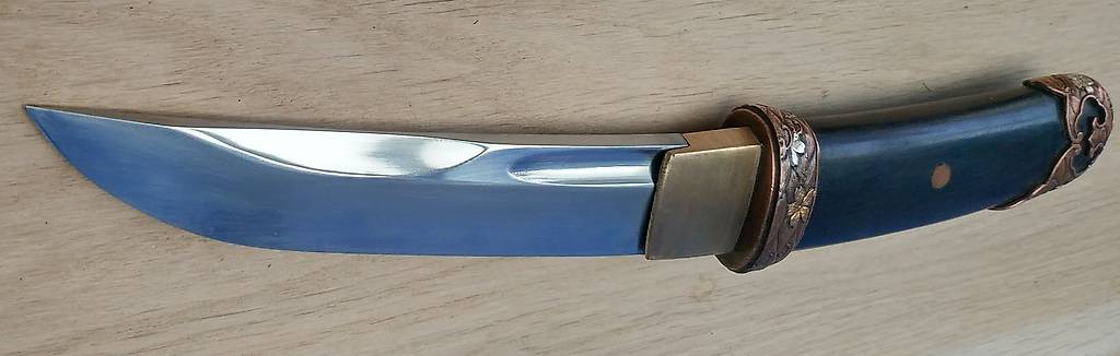 Honsanmai Tanto, handpoliert, mit Ebenholz Heft und Scheide