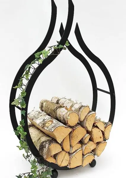  Kaminholzregal Innen Schwarz Kaminholzständer