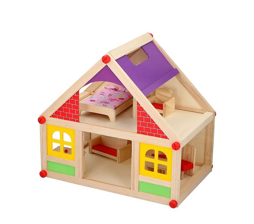 Puppenhaus Holz 11-teilig