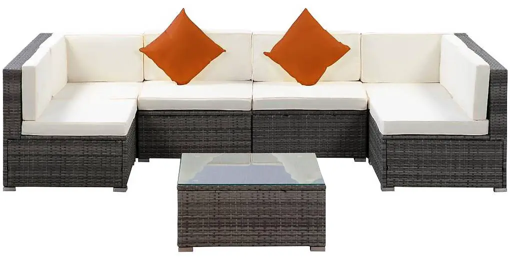 (Preis-Nachlass) - Rattanlounge RAVENNA grau