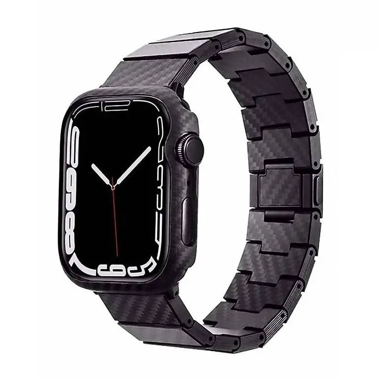 Uhrenarmband aus echter Kohlefaser+Hülle für die Apple Watch