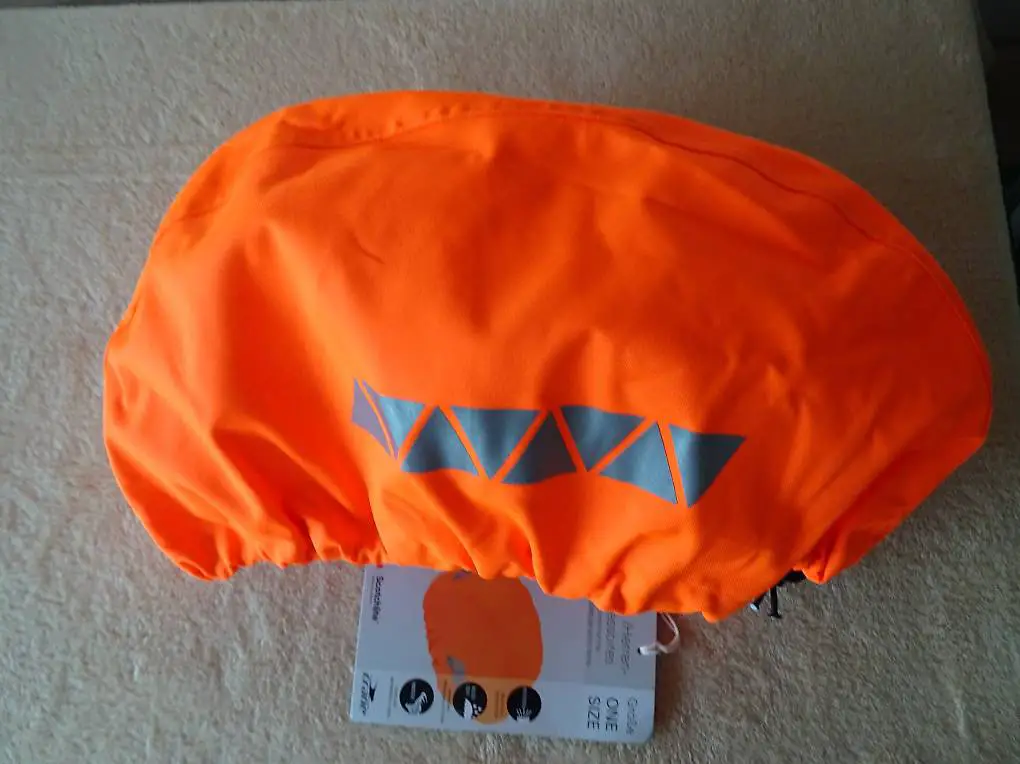 Velohelm-Schutz orange, NEU. One Size. Damen-/Herren.