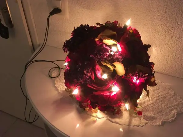 Kugel Lichterkugel mit Blumen u Lämpli