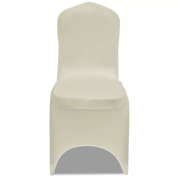  6 x Stuhlhusse Stretchhusse cremefarben