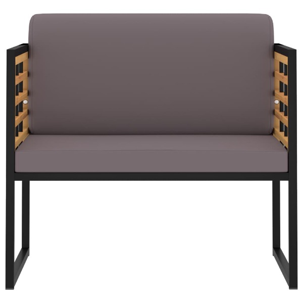  Gartenstühle mit Auflagen 2 Stk. Massivholz Akazie Dunkelg..