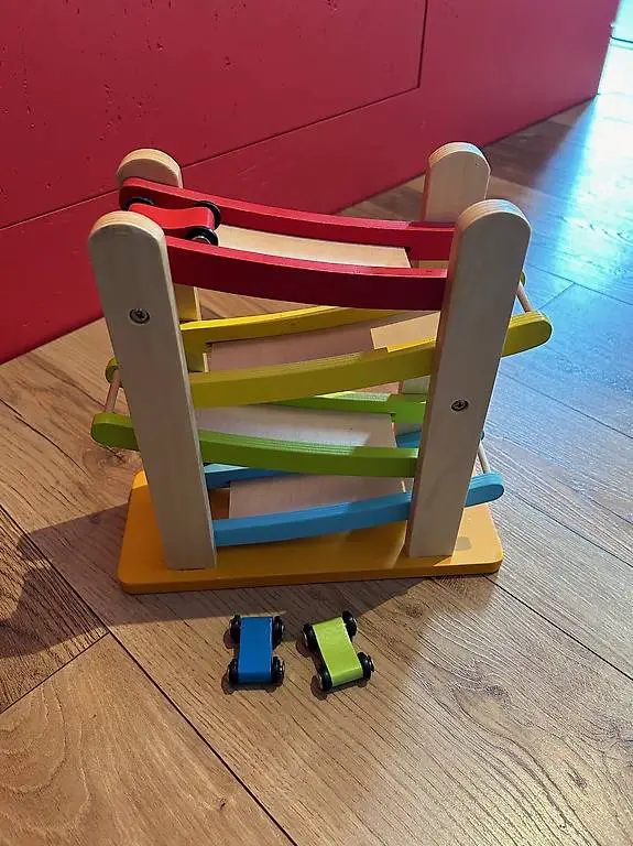 Kugelbahn Holz 4-teilig, Lernspielzeug