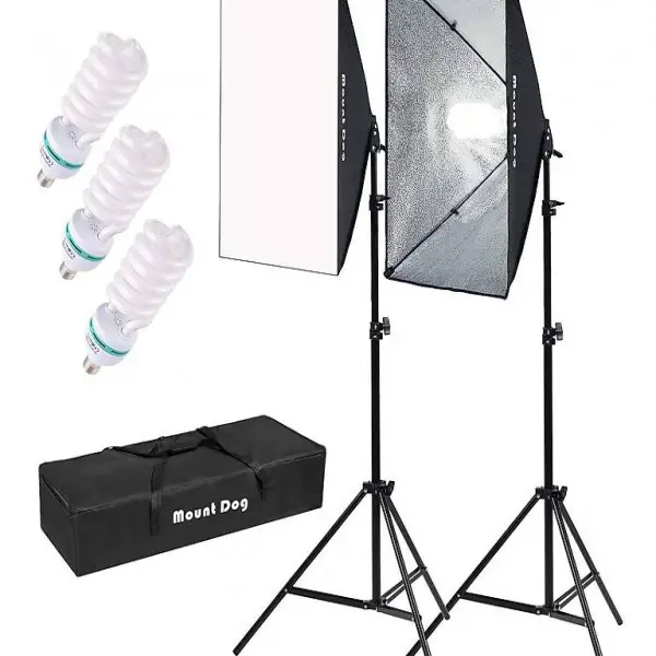  Softbox Set, Fotostudio Light mit 3X135W E27 Glühlampen