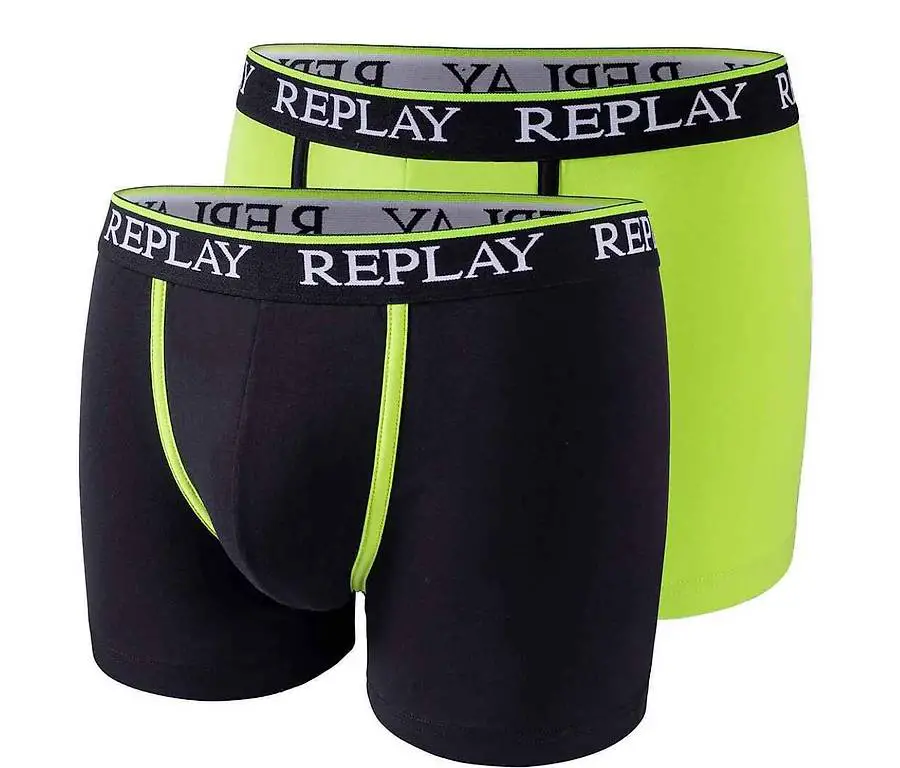 Replay Boxershorts 2er Set schwarz/grün Grösse S