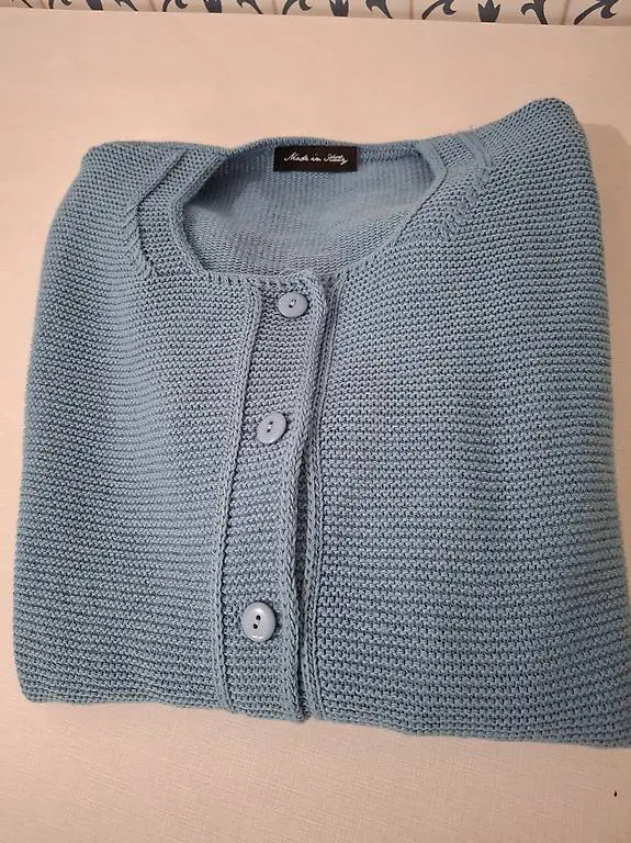 Bel cardigan classico da signora, 30% lana, tg. L