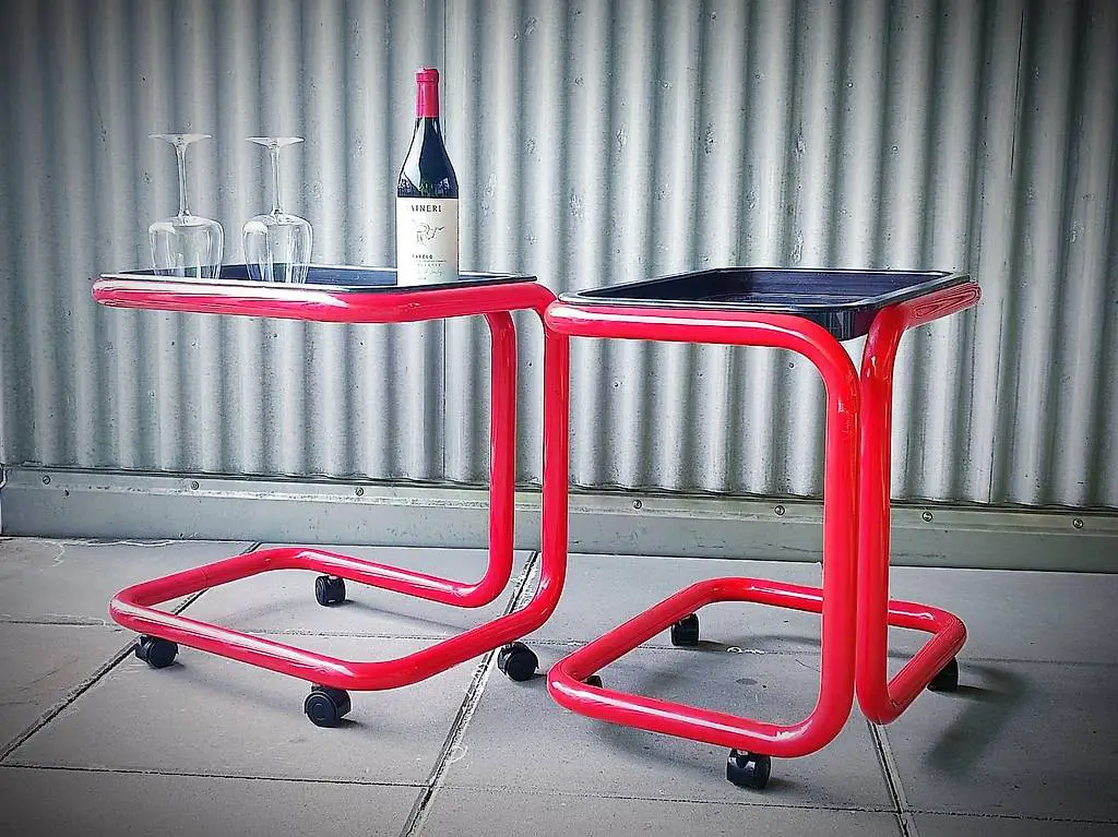 Paar italienische Vintage-Servierwagen aus den 70ern