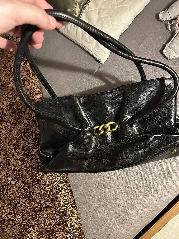 echte Claudio Ferrici Handtasche, Leder, schwarz, neu