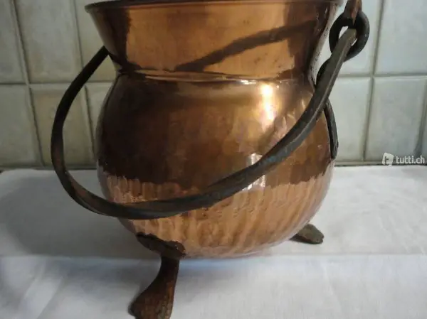  Kupfergefäss, Kupferkessy, Blumenkessy aus