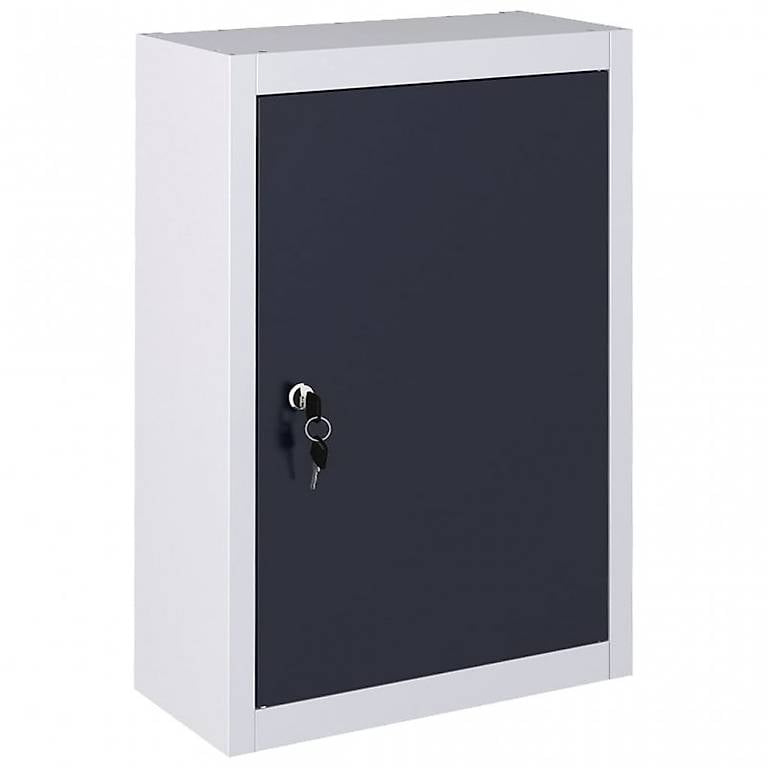 Wand-Werkzeugschrank Industriedesign Metall Grau und Sc