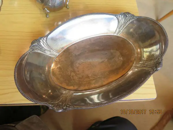 Ovae Jugendstilschale mit Aehren 32x18.5x5 cm Gew 365.1 Gr.