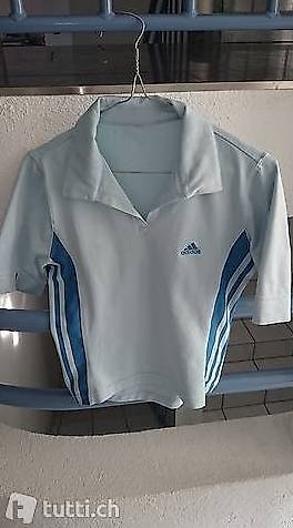 Sportshirt Adidas hellblau/blau Grösse L