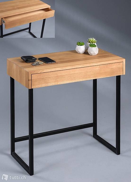  kleiner Schreibtisch JAZZ Wildeiche Ablage Kommode 80 cm