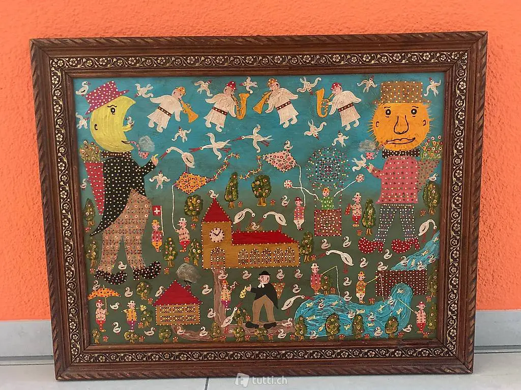 Selbstgemaltes Bild Sonne & Mond