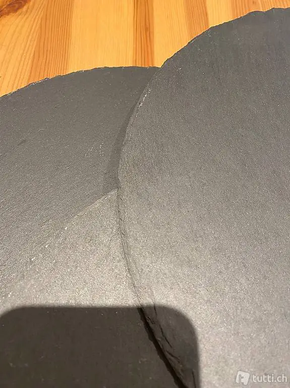 3 runde Teller aus Schieferstein DM 30cm + 1 quadratischer