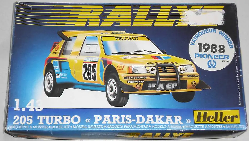 heller rallye peugeot 205 turbo 1987 paris-dakar 1:43