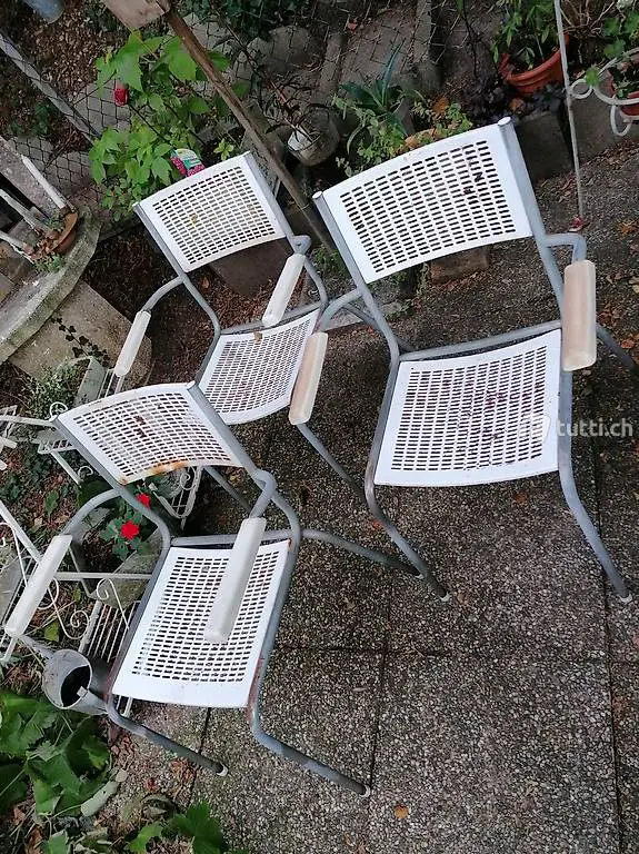  Vintage Metall Gartenstühle
