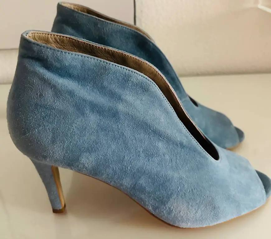 Wildleder Highheel, hellblau