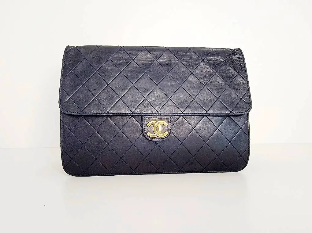 Chanel Vintage Single Flap Night blue