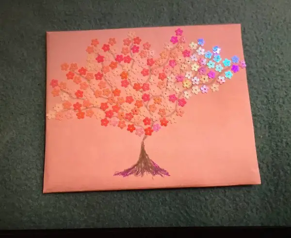 Baum Deko Gemälde farbig