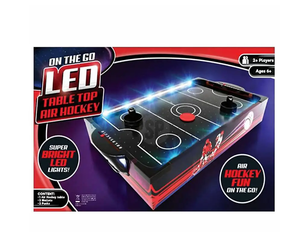 Air-Hockey-Tisch mit LED-Leuchten 48,5x30x8,5 cm